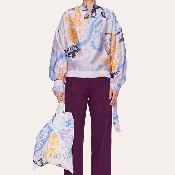 Stine Goya Emmylou Floral Trapunto Hem Top XS - Picture 2 of 9